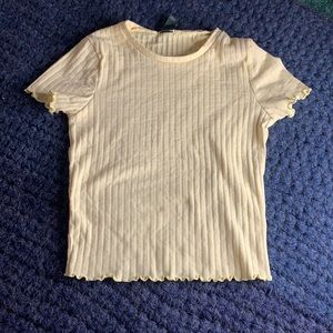 yellow ruffle t-shirt